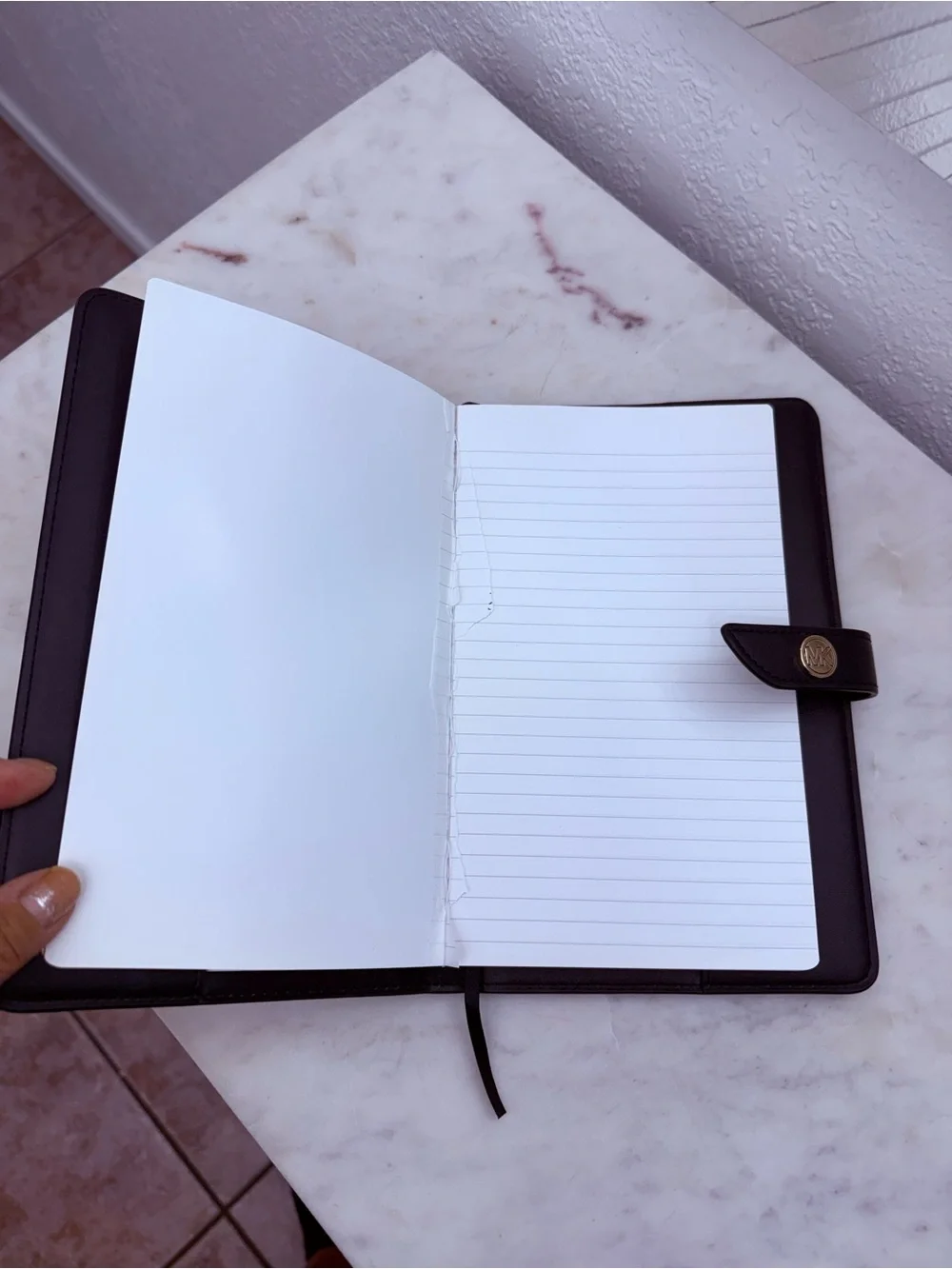 Michael Kors Brown and Tan Signature Stripe note pad